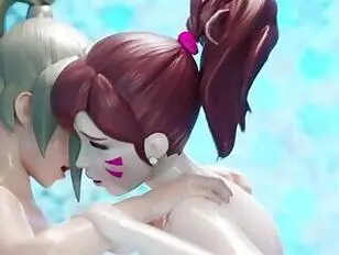 Overwatch trio futanari dans SPA où trois dickgirls se baisent et jouissent 3D animé futa sur futa transexuelle