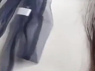 Trans girl stroking her girl cock