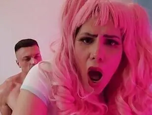 Increíble película porno travesti de pelo rosa