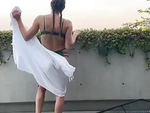 Fine ass tranny loves getting her ass eaten outside