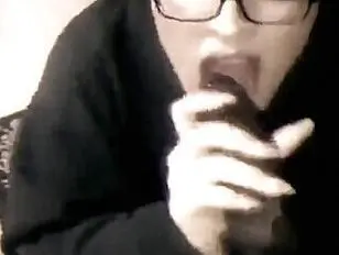Chubby femboy sucking off a thick BBC