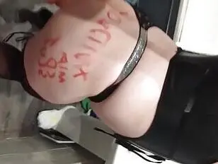 Fat slut dildo play