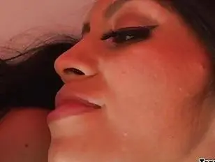 Docile tranny enjoys a white man pumping her ass