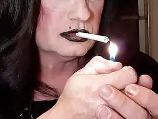 Tranny slave smoking
