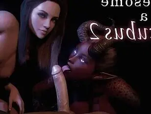 Succubus has threesome sex with couple 3D animation - Tranny.one