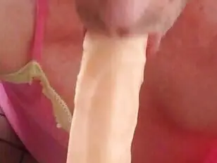 Sucking my new dildo