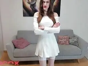 skinny white shemale with huge cock dominant and cum in your face -  Tranny.one