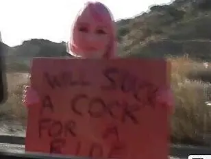 Skinny ts Claire Tenebrarumc hitch ride blowjobs drivers cock